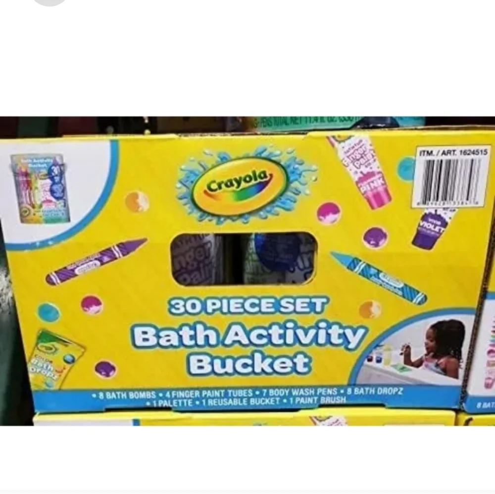 NWT Kids Crayola Bath Activity Bucket Finger Paint Color Soap Pens 30 Piece